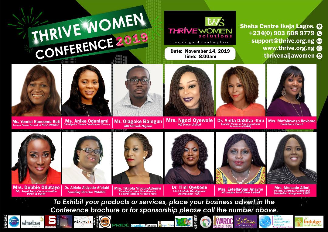 Thrive Women Conference holds Nov 14 in Lagos Media Career Services