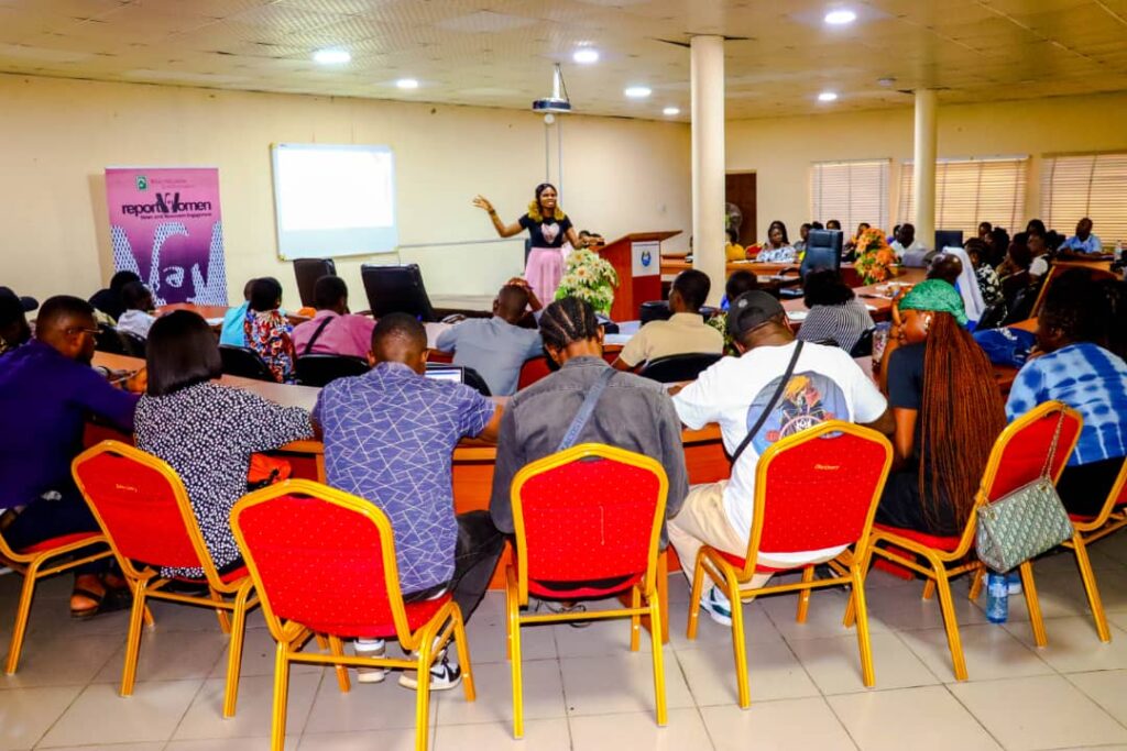 Blessing Oladunjoye, during a one-day seminar held for Masters students of Mass Communication at the University of Lagos.